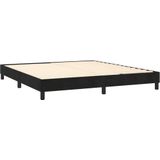 vidaXL Boxspring met matras fluweel zwart 180x200 cm