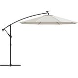 VidaXL Zweefparasol LED-verlichting Metalen Paal 300 cm Zand