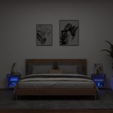 vidaXL Nachtkastjes met LED's 2 st wandgemonteerd gerookt eikenkleurig