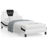 vidaXL Bed met matras kunstleer zwart en wit 80x200 cm