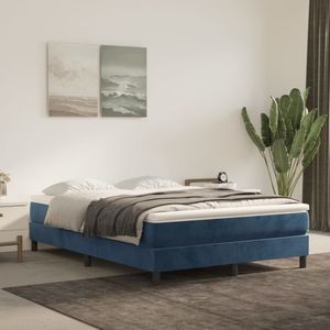 vidaXL-Boxspringframe-fluweel-donkerblauw-140x200-cm