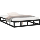 vidaXL-Bedframe-massief-hout-zwart-120x200-cm