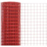 vidaXL Kippengaas 25x1,5 m staal met PVC coating rood