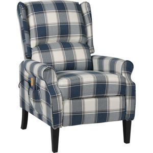 vidaXL - Massagestoel - verstelbaar - stof - blauw