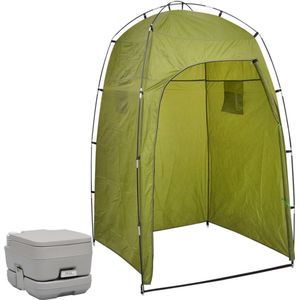 vidaXL Kampeertoilet met tent draagbaar 10 + 10 L