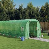 vidaXL Tuinkas met stalen frame 16 m² 8x2x2 m groen