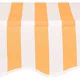 vidaXL Luifel handmatig uittrekbaar 150 cm oranje en witte strepen