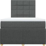 vidaXL - Boxspring - met - matras - stof - donkergrijsx190 - cm
