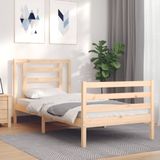 vidaXL Bedframe met hoofdbord massief hout 3FT Single