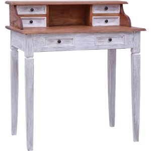 vidaXL Schrijftafel met lades 90x50x101 cm massief gerecycled hout