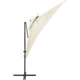 VidaXL Zweefparasol Dubbel Dak 250x250 cm - Zandkleurig