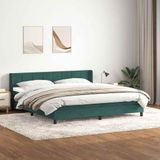 vidaXL Boxspring met matras fluweel donkergroen 200x210 cm