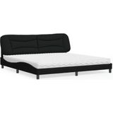 vidaXL Bed met matras stof zwart 200x200 cm