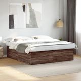 vidaXL Bedframe bewerkt hout bruin eikenkleur 180x200 cm