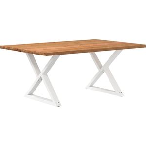 vidaXL Eettafel met natuurlijke rand 180x120x74cm eikenhout lichtbruin