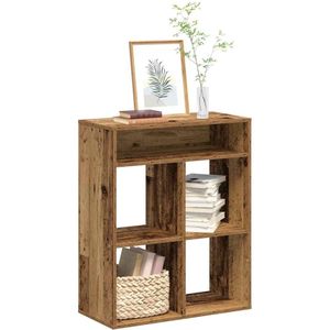 vidaXL Boekenkast 66x31x80 cm bewerkt hout oud houtkleurig