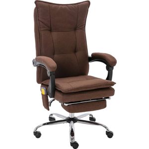 vidaXL - Kantoormassagestoel - Bruin - Ergonomisch Ontwerp - Massage- en Ligfunctie