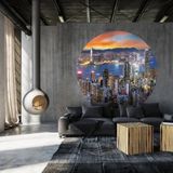 WallArt-Behangcirkel-Skyline-by-Night-142,5-cm