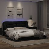 vidaXL Bedframe met LED-verlichting kunstleer zwart 180x200 cm