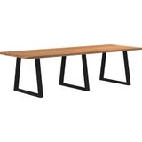 vidaXL Eettafel rechthoekig 280x100x74 cm massief eikenhout lichtbruin