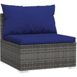 vidaXL 5-delige Loungeset met kussens poly rattan grijs