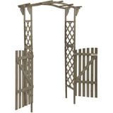 VidaXL Pergola met Poort 116x40x204 cm Massief Vurenhout Grijs