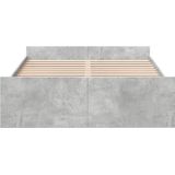 vidaXL Bedframe met lades bewerkt hout betongrijs 140x190 cm