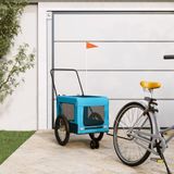 vidaXL Hondenfietstrailer oxford stof en ijzer blauw en zwart