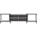vidaXL Tv-meubel 203x37x50 cm bewerkt hout grijs sonoma eikenkleurig