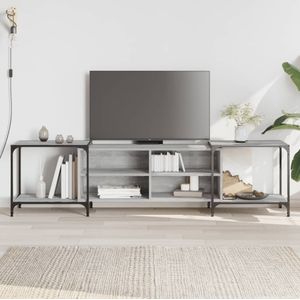 vidaXL Tv-meubel 203x37x50 cm bewerkt hout grijs sonoma eikenkleurig