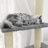 vidaXL Kattenmeubel met sisal krabpalen 155 cm lichtgrijs