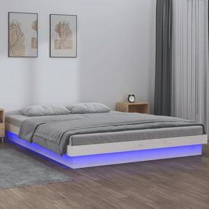 vidaXL-Bedframe-LED-massief-hout-wit-150x200-cm-5FT-King-Size