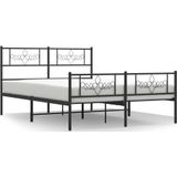 vidaXL-Bedframe-met-hoofd--en-voeteneinde-metaal-zwart-140x200-cm