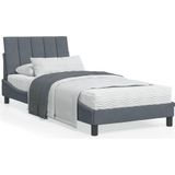 vidaXL Bedframe met hoofdeinde fluweel donkergrijs 80x200 cm