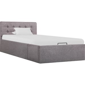 vidaXL Bedframe met hydraulische opslag stof taupe 100x200 cm