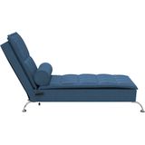 vidaXL - Massage - chaise - longue - met - bolster - stof - blauw