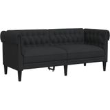 vidaXL Tweezitsbank Chesterfield-stijl stof zwart