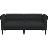 vidaXL Tweezitsbank Chesterfield-stijl stof zwart