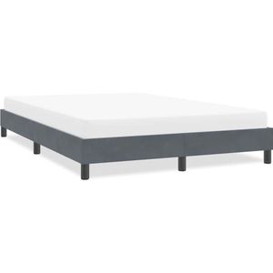 vidaXL Bedframe zonder matras 140x220 cm fluweel donkergrijs