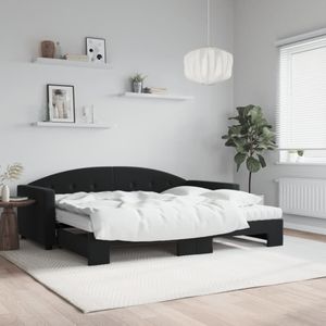 vidaXL-Slaapbank-onderschuifbed-en-matrassen-90x200-cm-fluweel-zwart