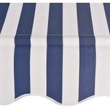 VidaXL Handmatig Uittrekbare Luifel 250 cm - Blauw en Witte Strepen