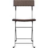 VidaXL Bistrostoelen 6 st. inklapbaar Poly Rattan en Staal Bruin