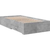 vidaXL Bedframe met lades bewerkt hout betongrijs 90x190 cm