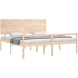 vidaXL Bedframe met hoofdbord massief hout 200x200 cm