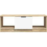 VidaXL Salontafel 102x50x36 cm - Bewerkt Hout - Wit/Sonoma Eiken