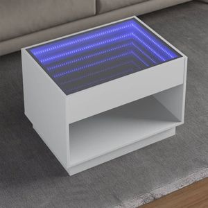 vidaXL - Salontafel - met - Infinity - LEDx50x50 - cm - wit