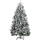 vidaXL Kunstkerstboom met scharnieren 300 LED's en kerstballen 180 cm