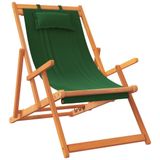 vidaXL Strandstoelen 2 st inklapbaar stof groen