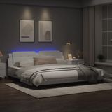 vidaXL Bedframe met LED-verlichting kunstleer wit 200x200 cm