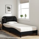 vidaXL Bed met matras stof zwart 90x190 cm
